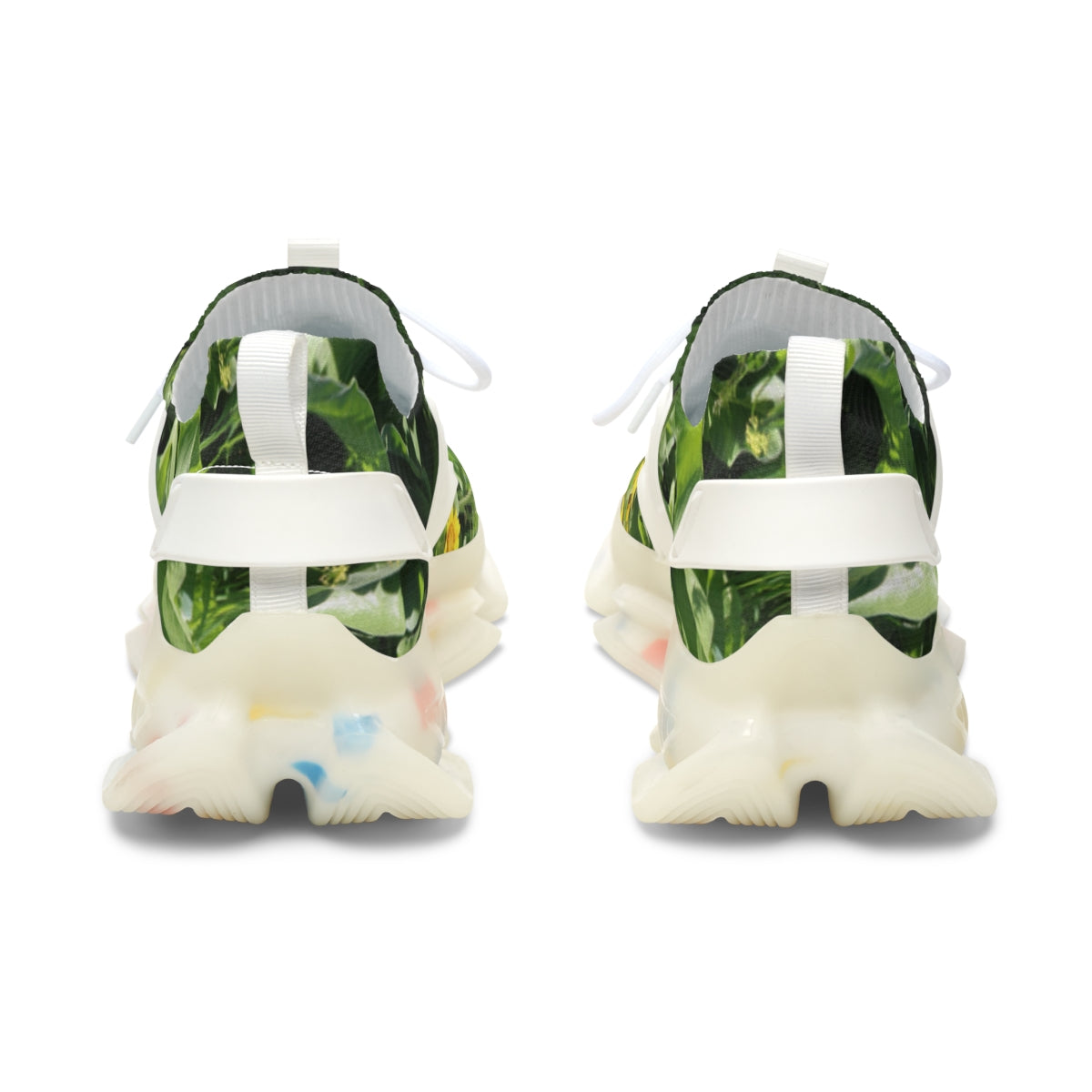 Stylish Futuristic Green Leaf Design Sneakers