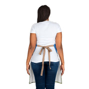 Stylish Tie-Back White and Blue Apron for Various Uses