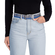 Blue Camouflage Belt with Metal Buckle Casual Accessory