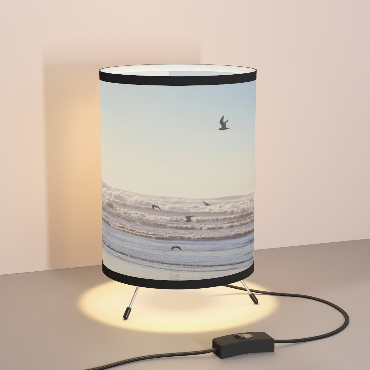 Seaside Birds Flying Over Waves Table Lamp product