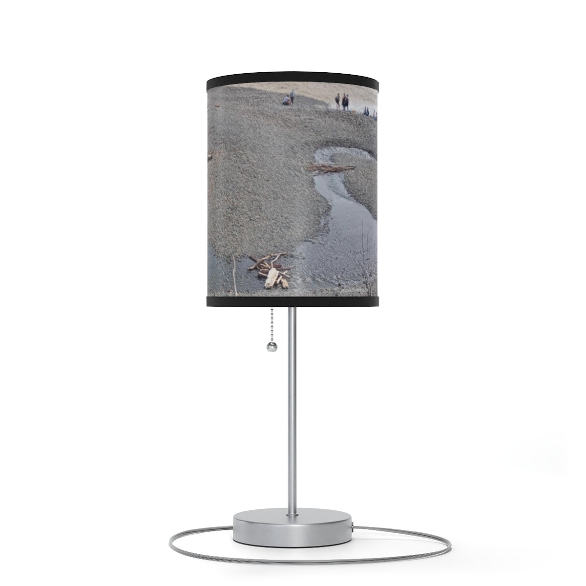 Scenic River Landscape Table Lamp with Pull Chain