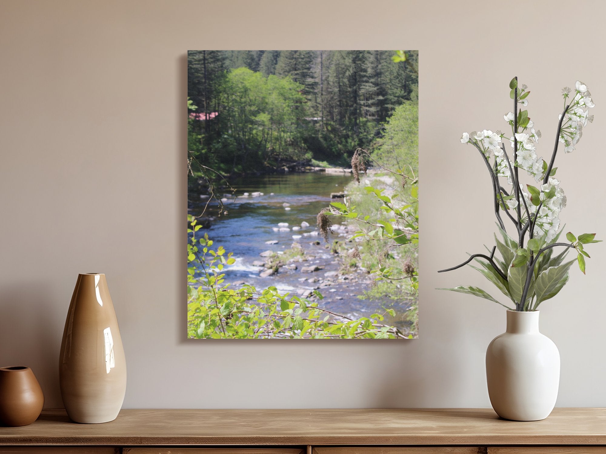 Serene River With Lush Greenery Wall Art product