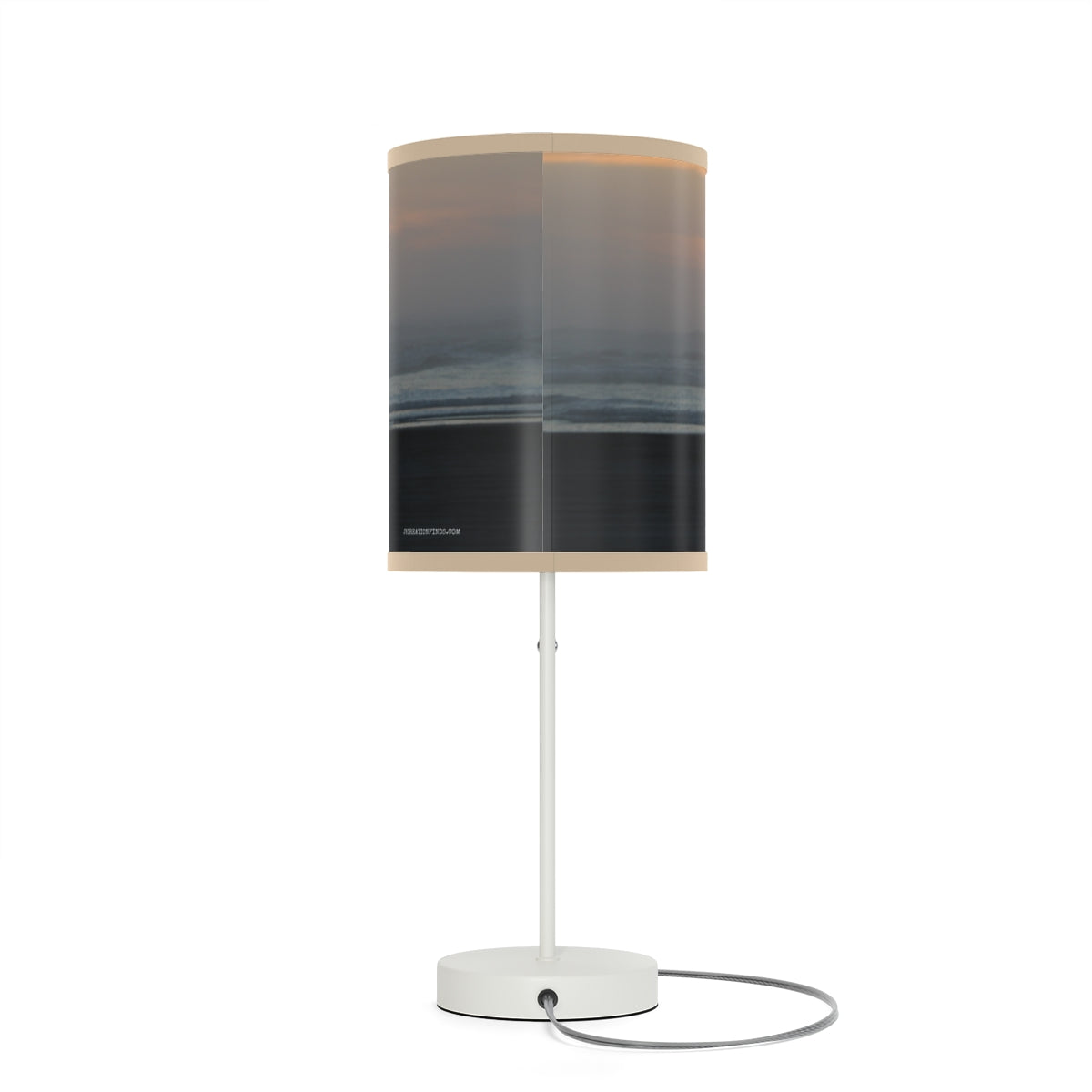 Tranquil Coastal Sunset on Monochrome Table Lamp