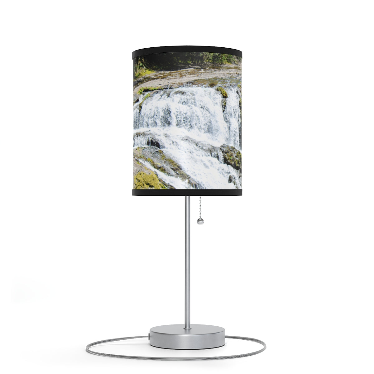 Elegantly Designed Lampshade with Waterfall Scenic View
