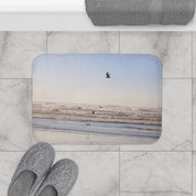 Serene Ocean View Bath Mat with Birds Design