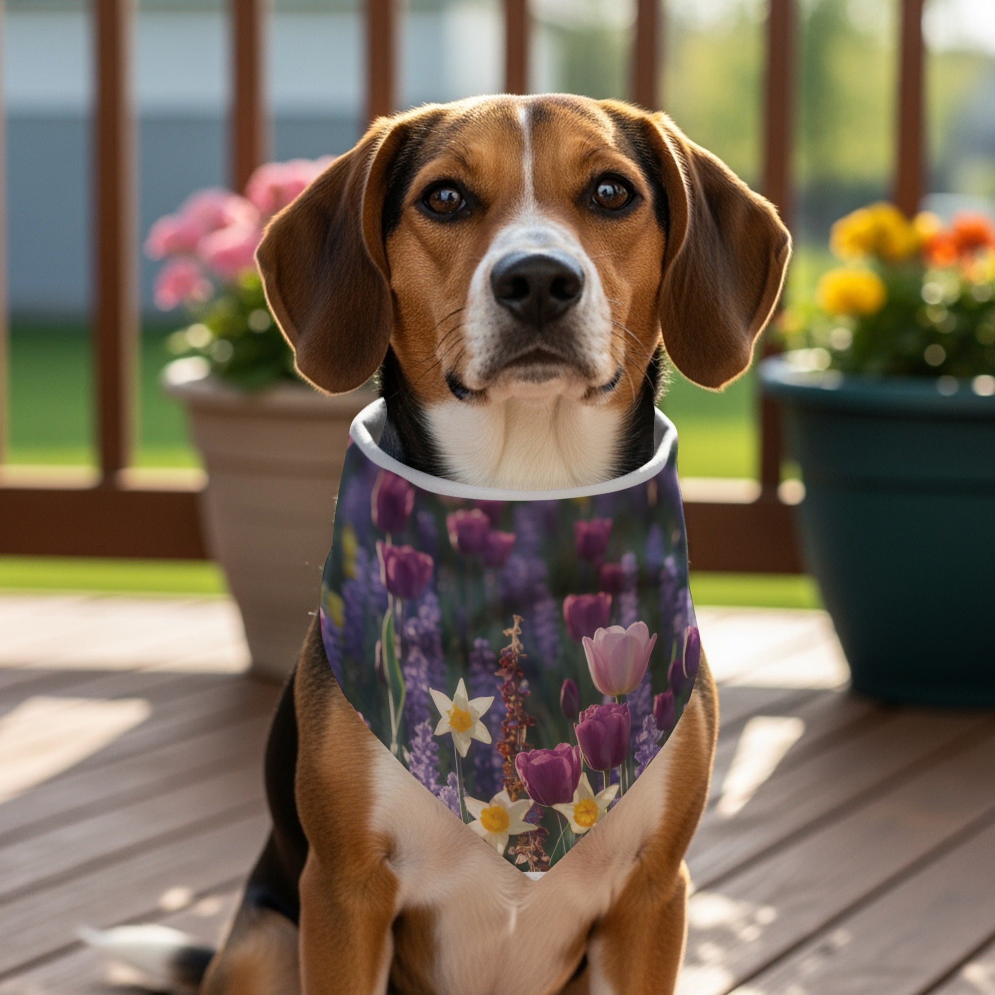 Colorful Floral Printed Pet Accessory Bandana product type