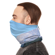 Stylish Blue Multifunctional Neck Gaiter for Outdoor Use