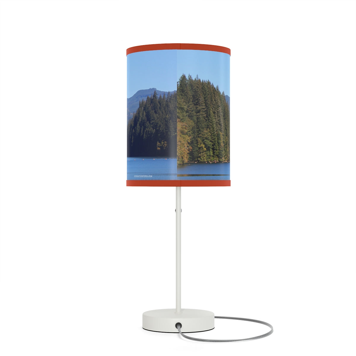 Serene Lake Lamp on a Stand, US/CA Plug, Mountain View, Tranquil Landscape, Nature Inspired Lighting, Peaceful Home Decor, Scenery Lamp