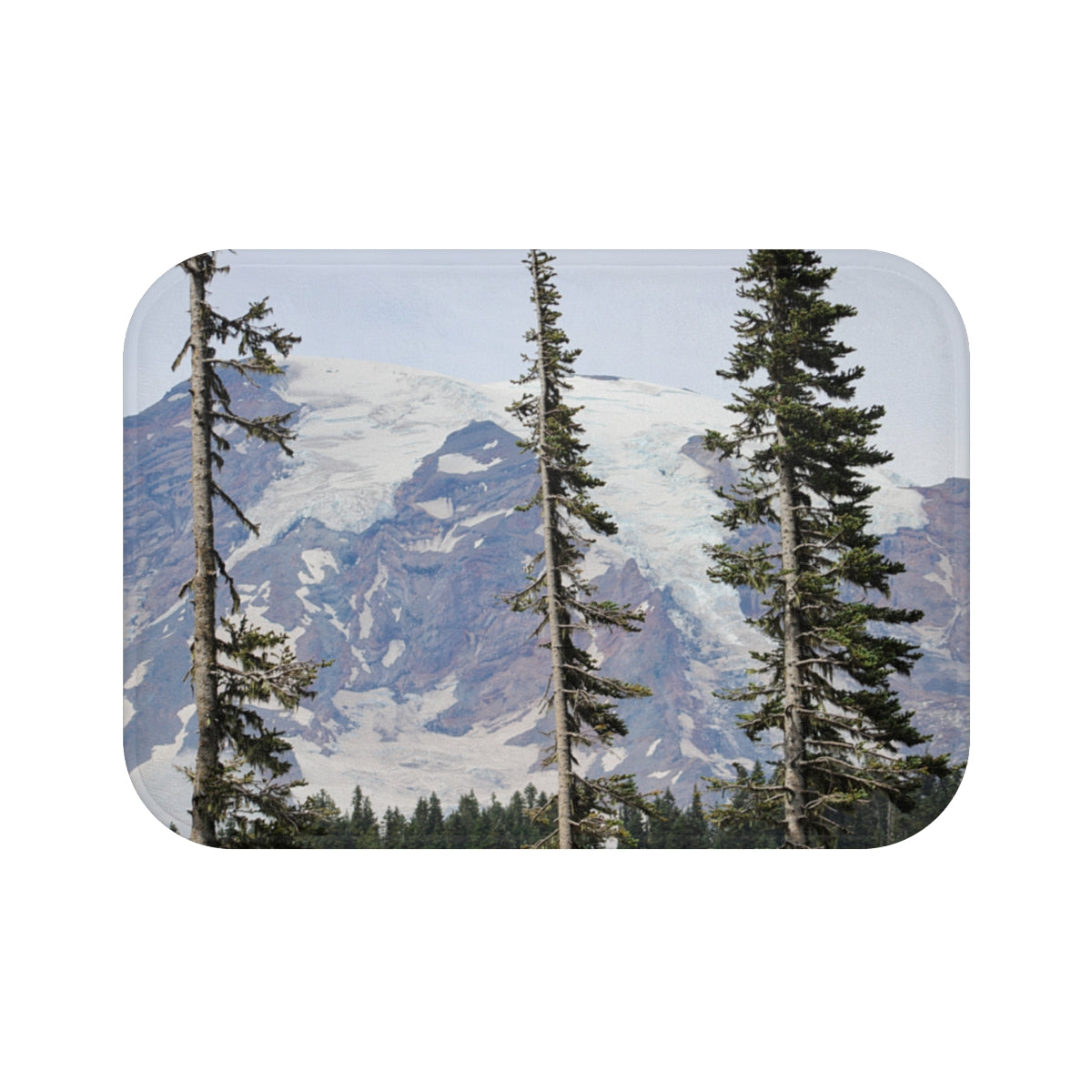 Majestic Mountain and Pine Trees Scene Poster