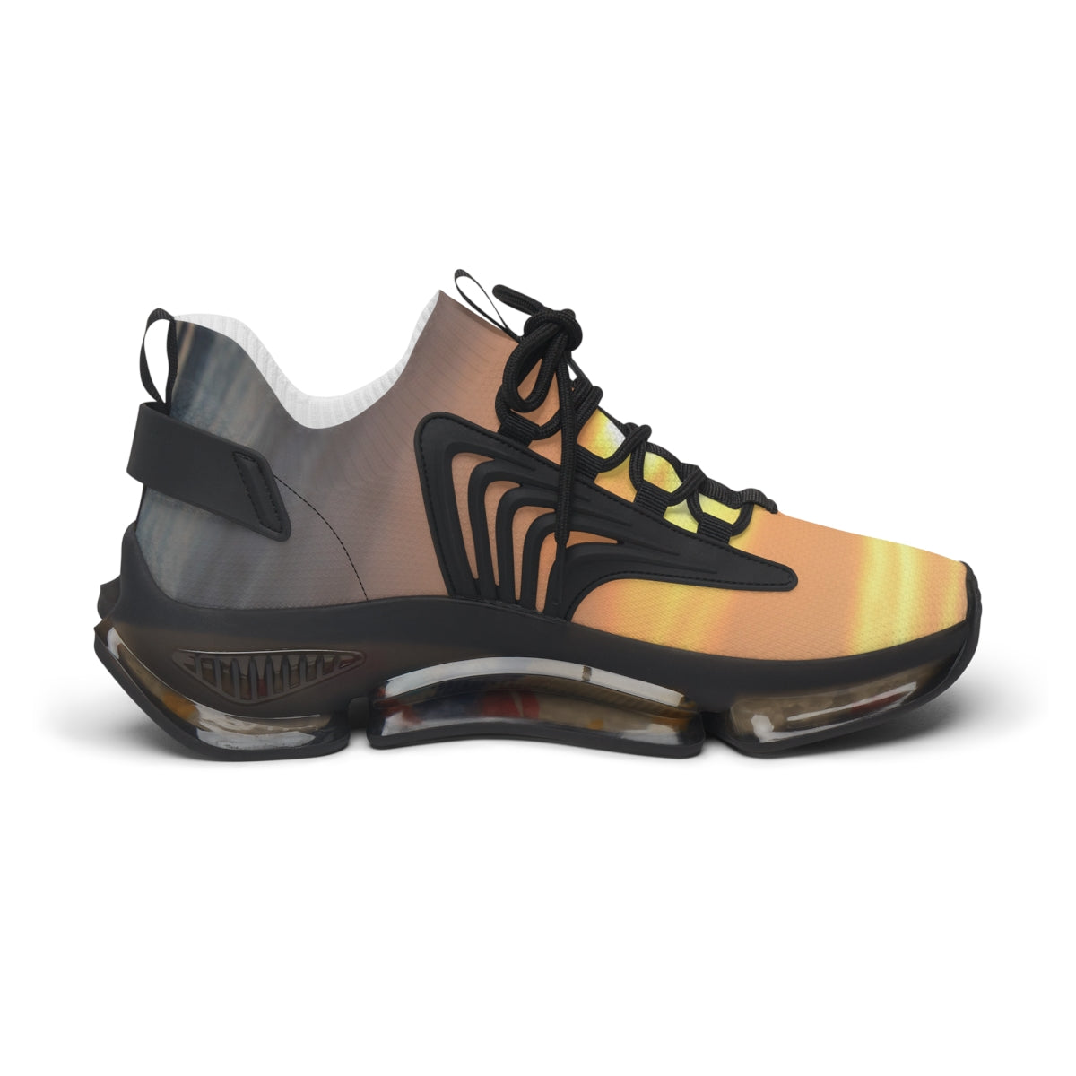 Vibrant futuristic design lace-up sneaker product