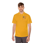 Bright Yellow Polo Shirt with Subtle Graphic Design