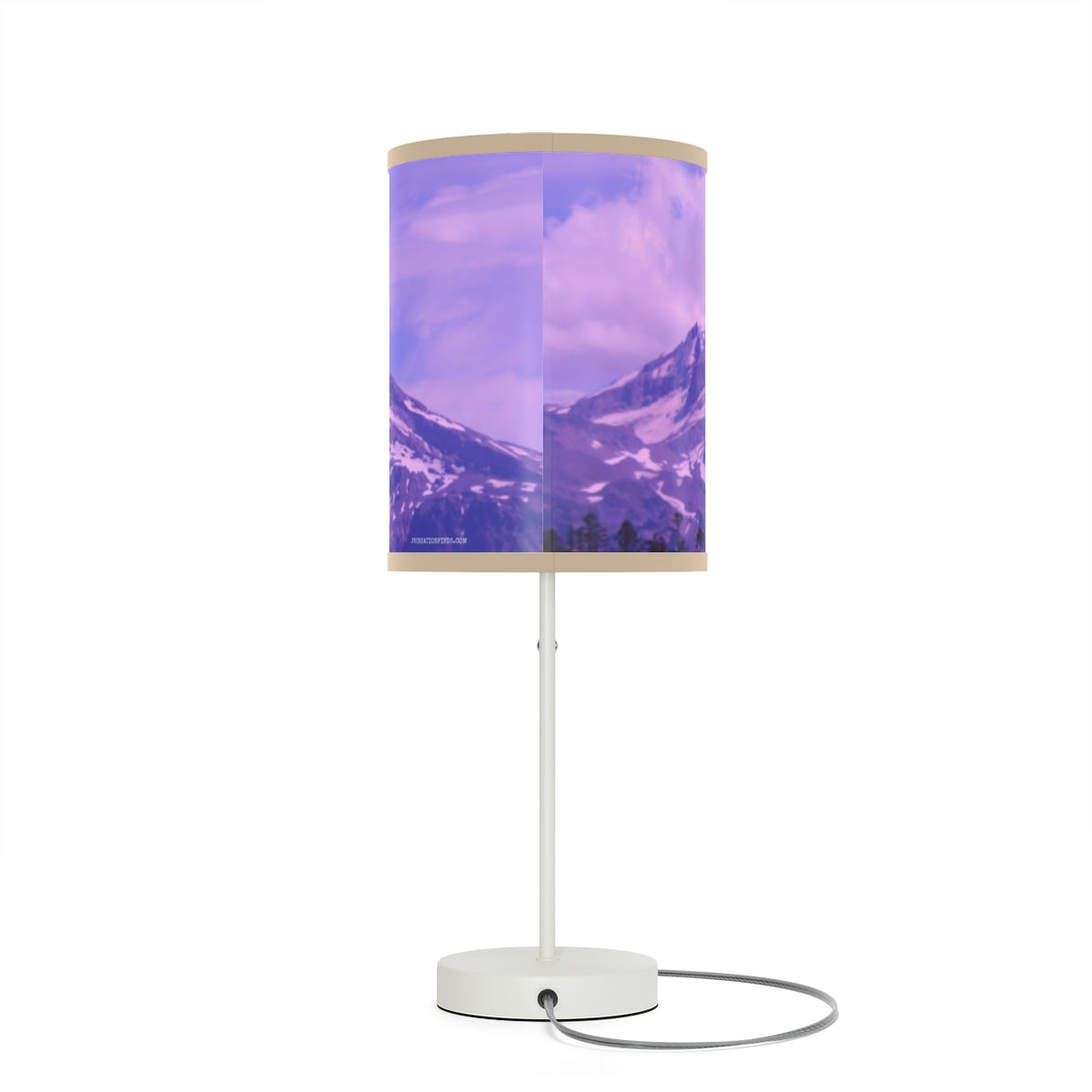 Stunning Mountain Landscape Purple Lamp Decor