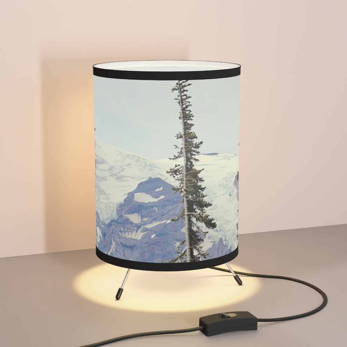 Modern Cylindrical Mountain Scenery Lamp Decor