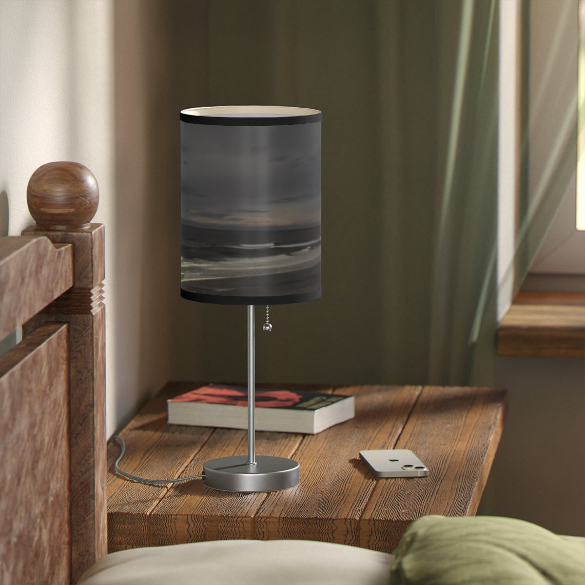 Black and Silver Table Lamp with Modern Design Lighting