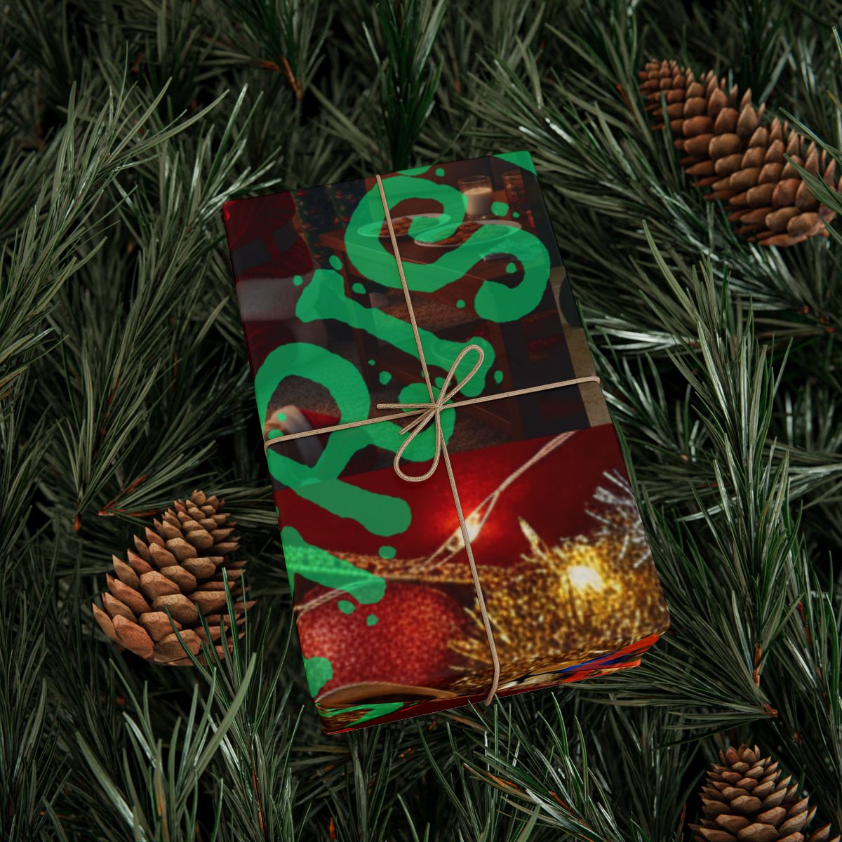Beautifully Wrapped Christmas Gift Box for Holidays