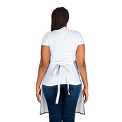 Stylish Long Back Tied Apron with White Shirt Design