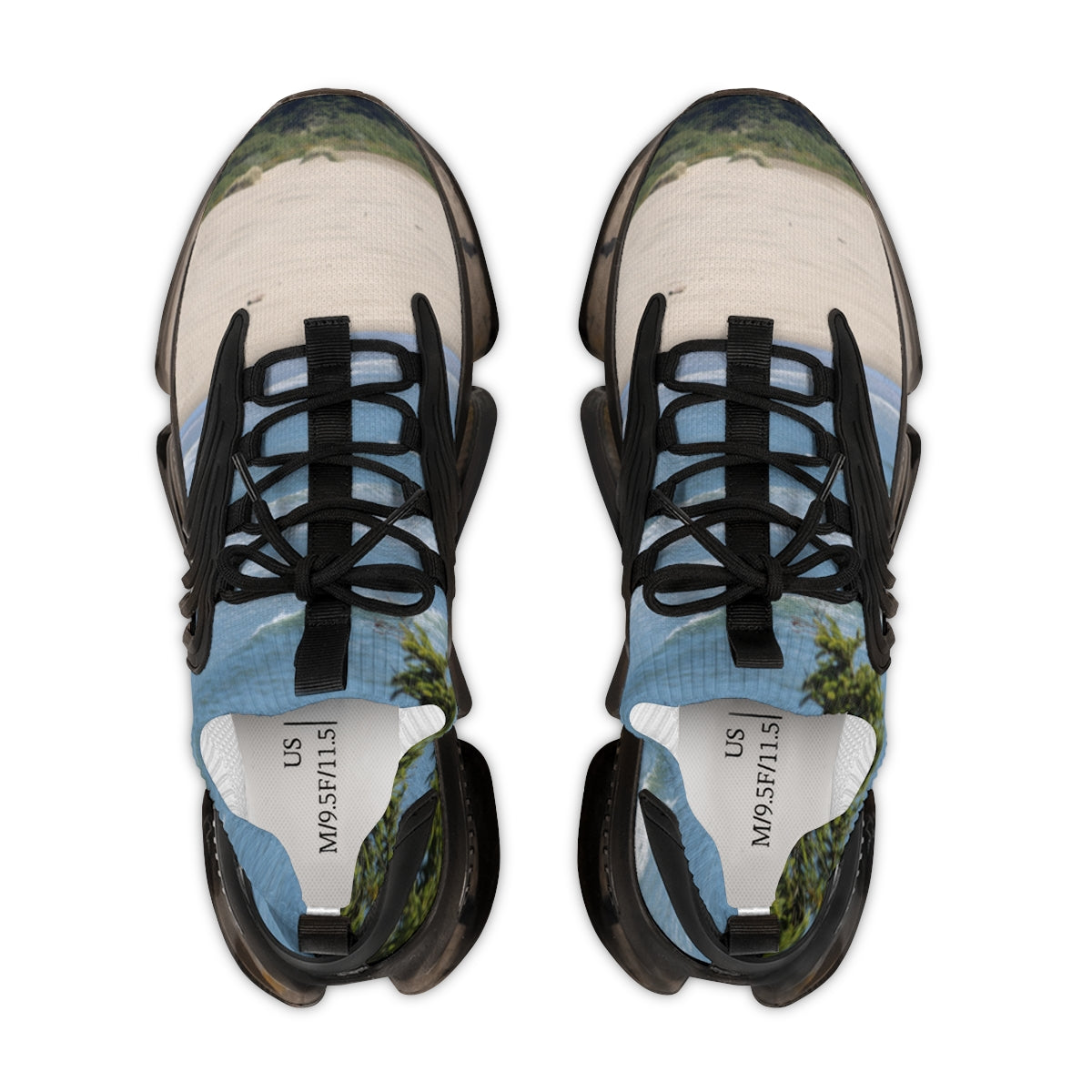 Stylish Beach Scene Athletic Sneakers