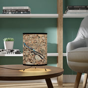 Stylish table lamp with rocky landscape design shade