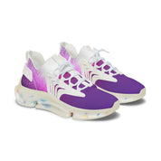 Vibrant Purple and White Sneakers with Unique Design