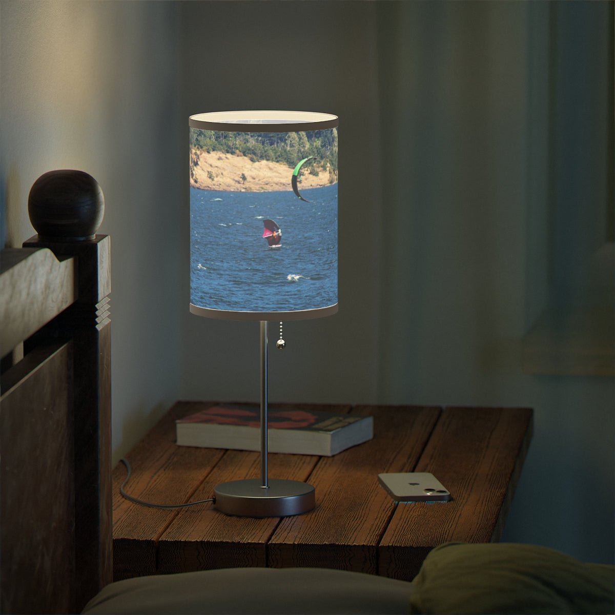 Kite Surfer on Water Printed Bedside Table Lamp
