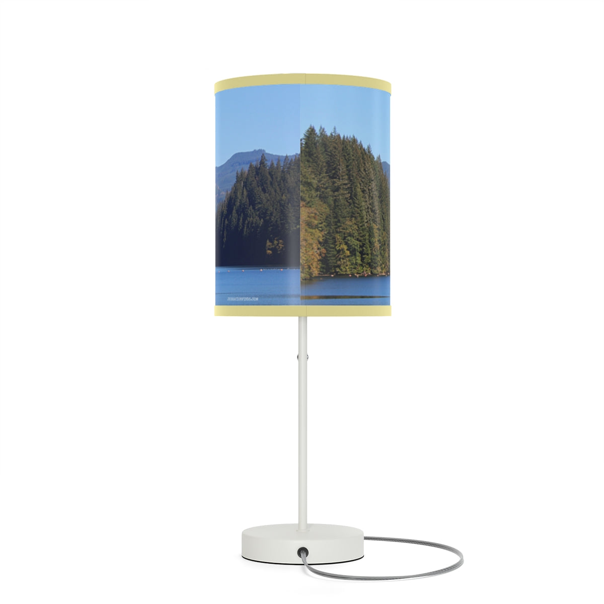 Scenic Forest and Lake Design Lampshade