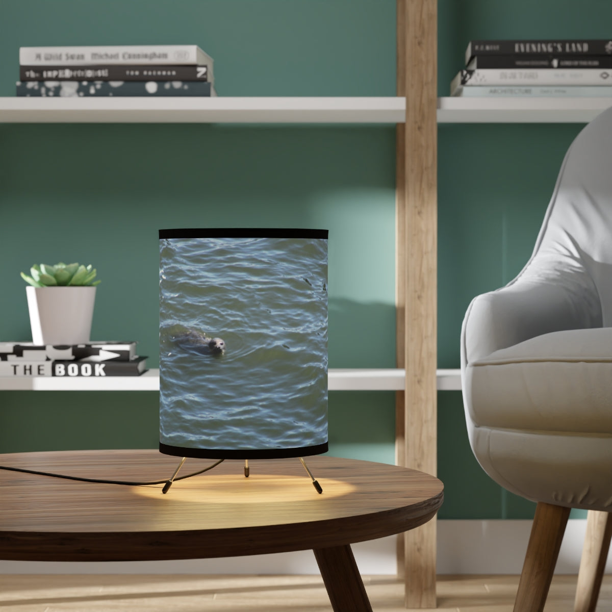 Soothing Ocean Waves Design Table Lamp Decor Item