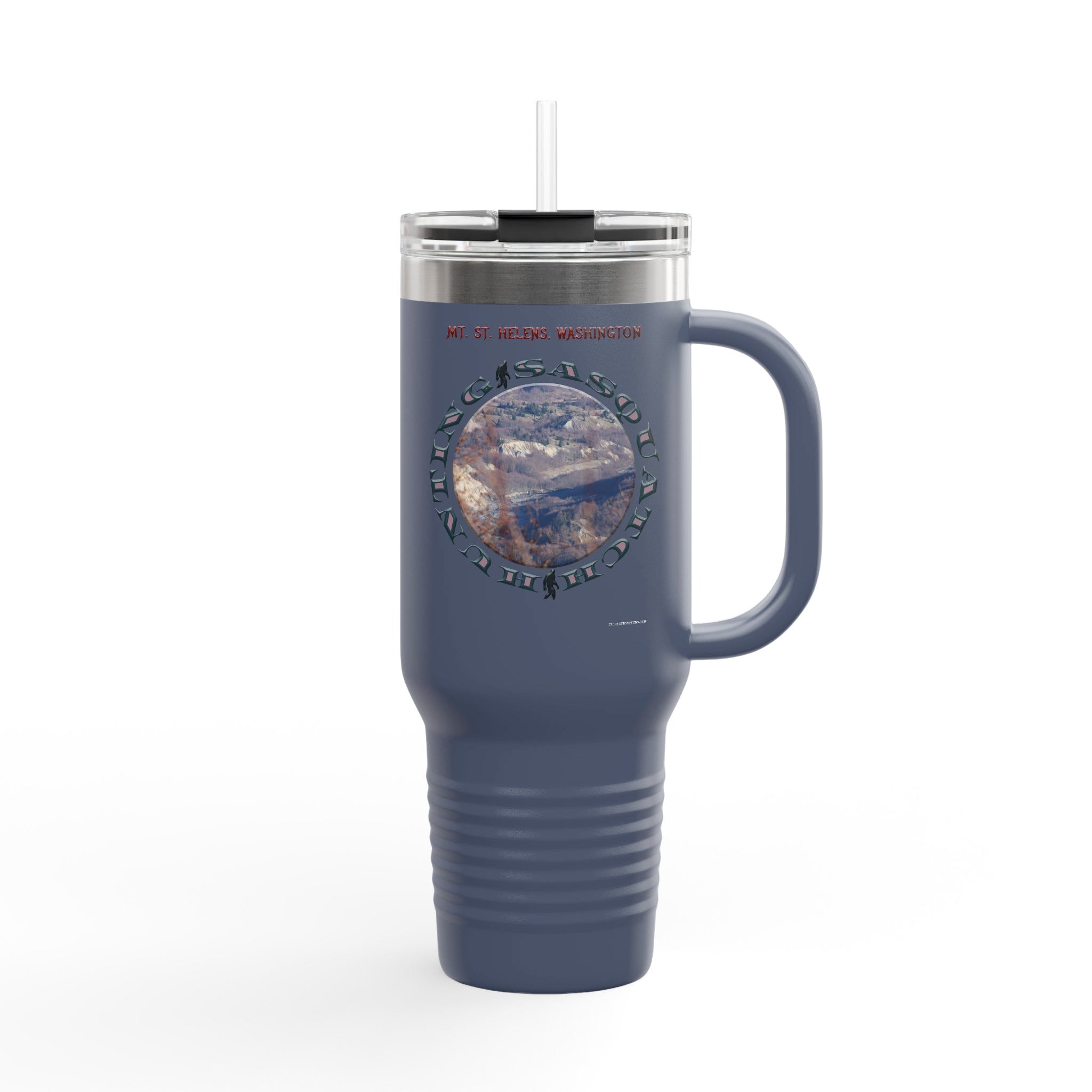 Mt St Helens Washington image on glossy dark blue product type