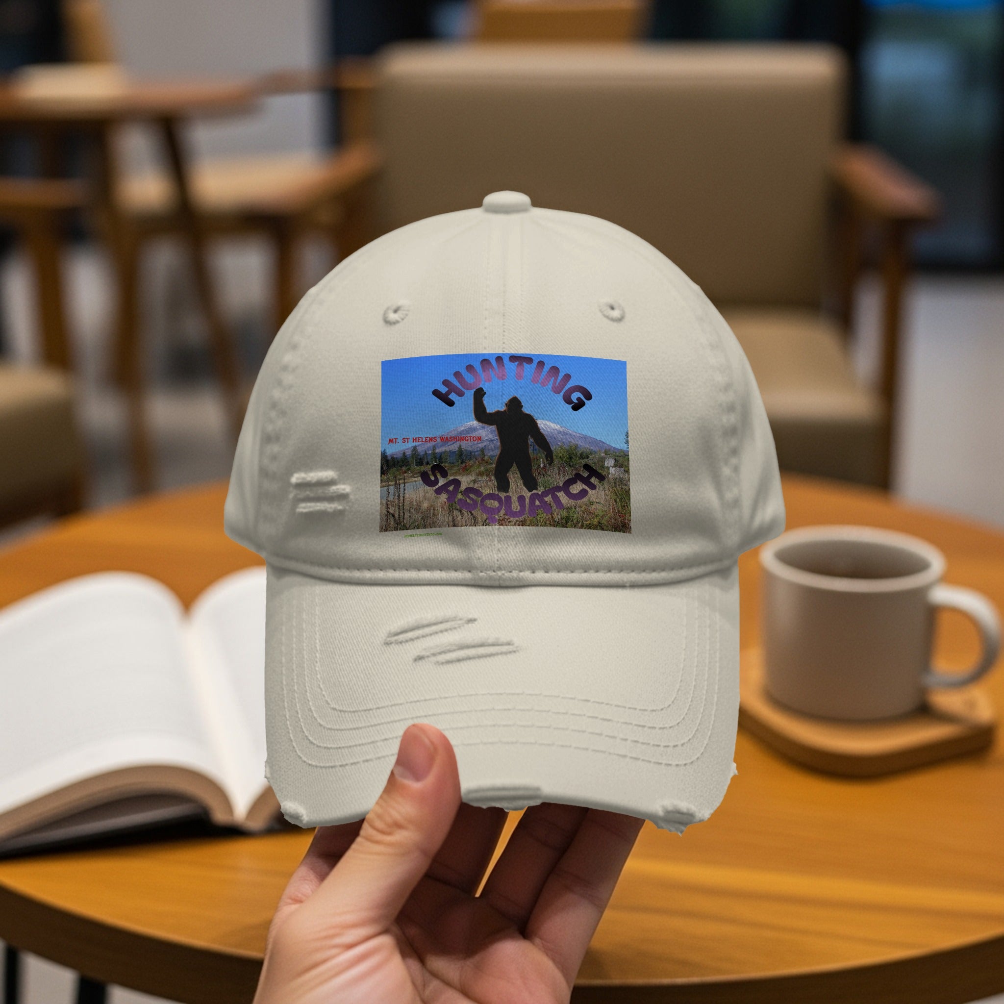 Hunting Sasquatch Distressed Baseball Cap product