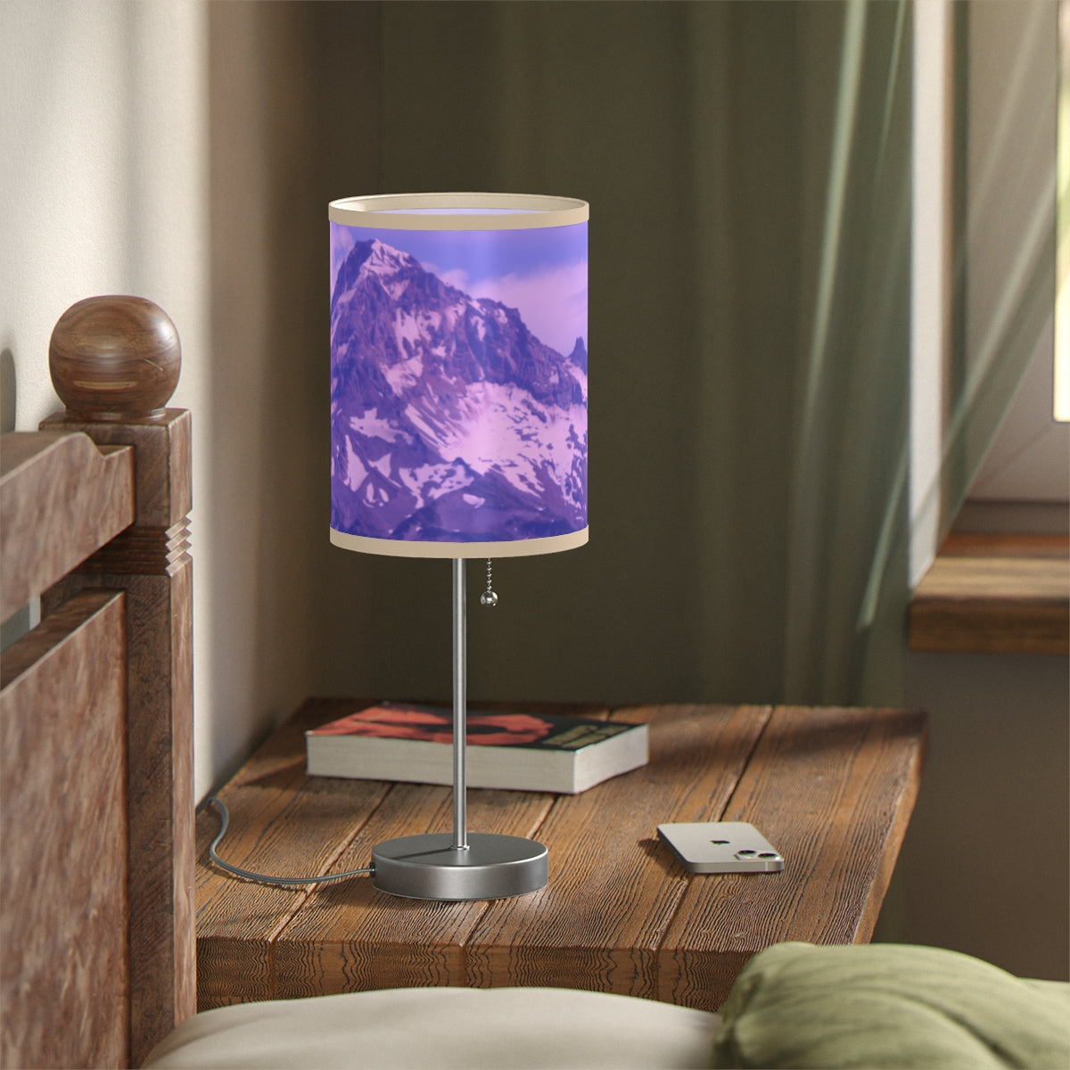 Purple mountain view table lamp for cozy ambiance product