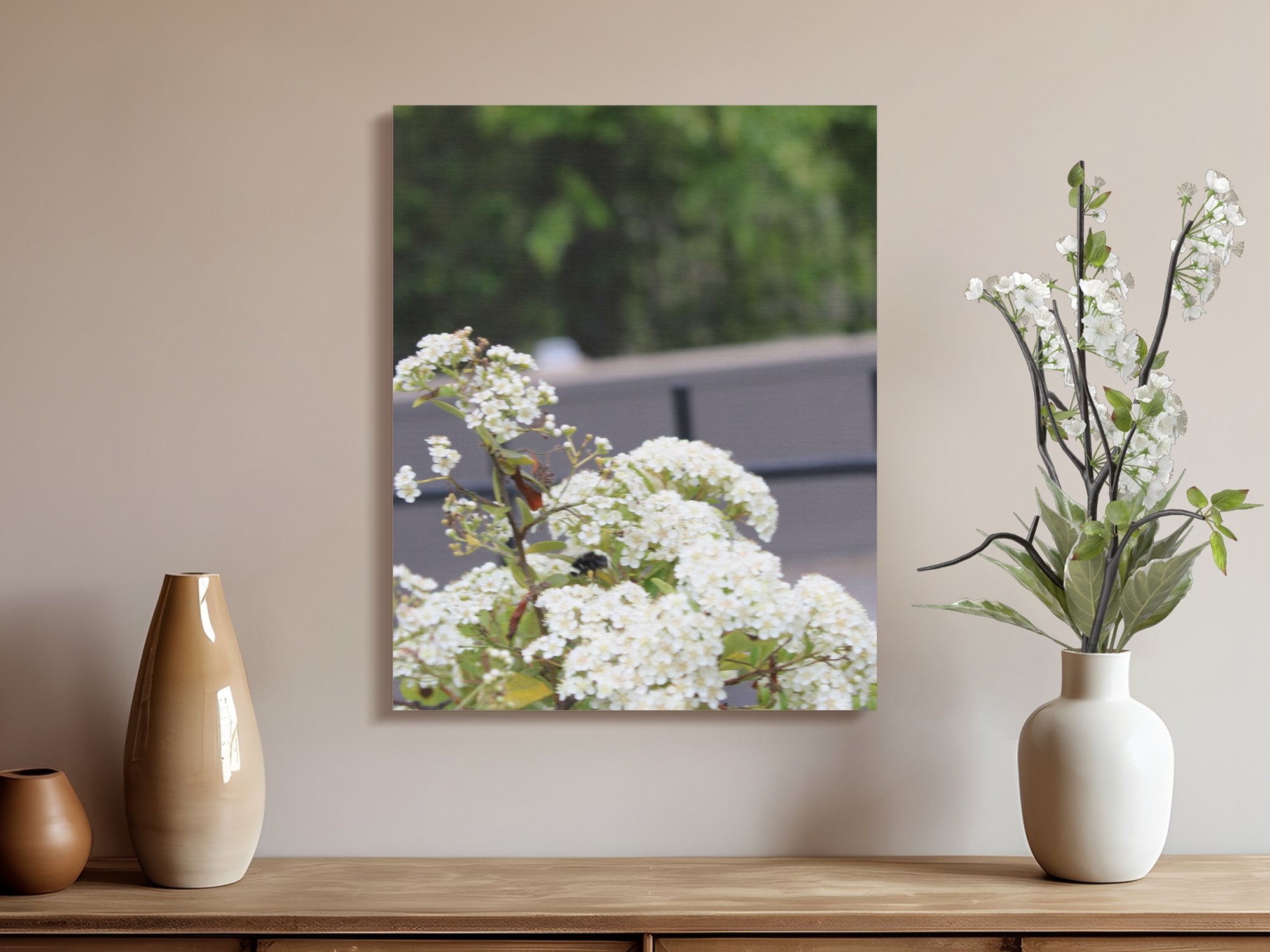 Beautiful Blossoming White Flowers Canvas Wall Art product