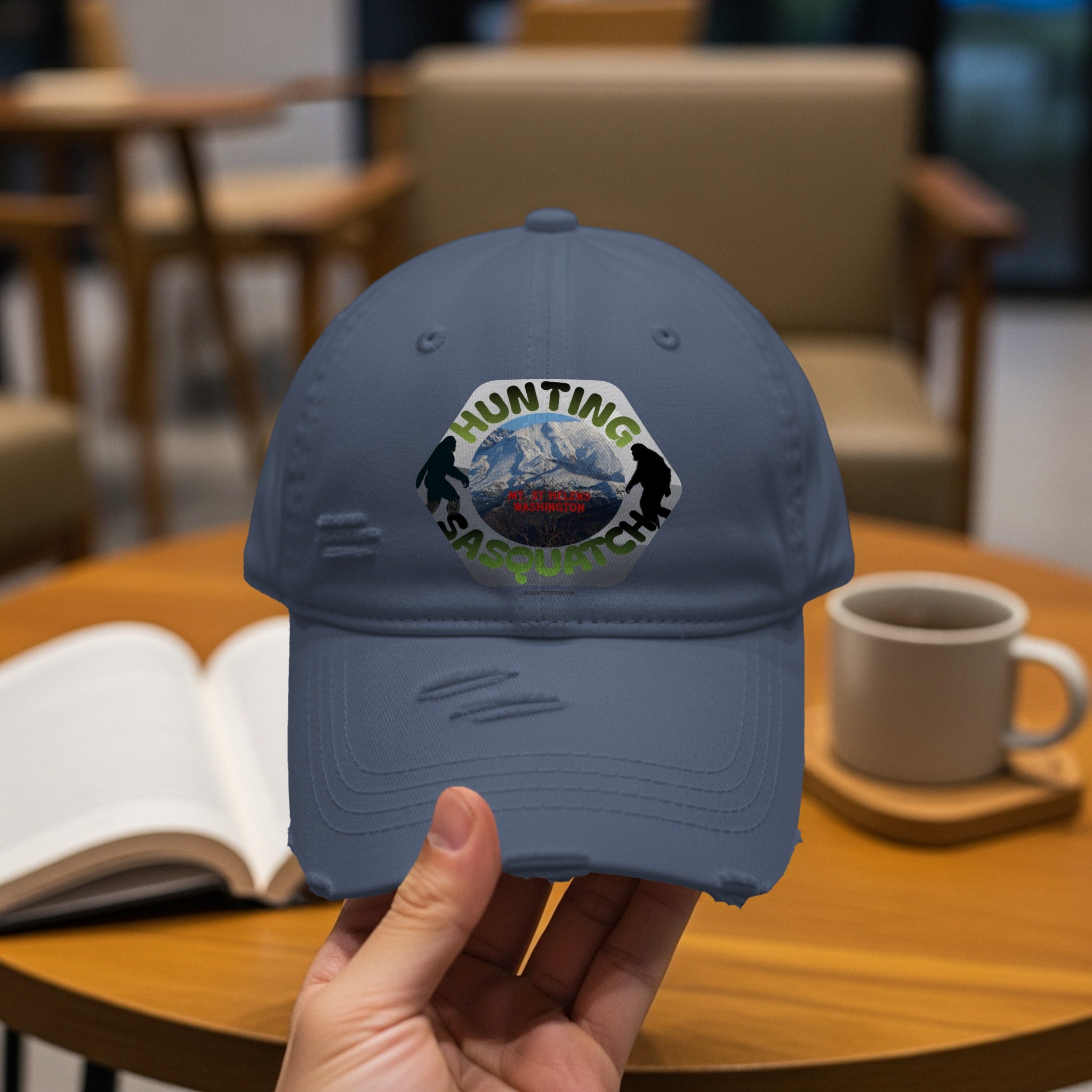 Hunting Sasquatch Embroidered Distressed Hat product