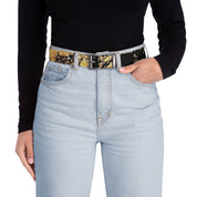 Leopard Print Black Buckle Women's Fashion Belt