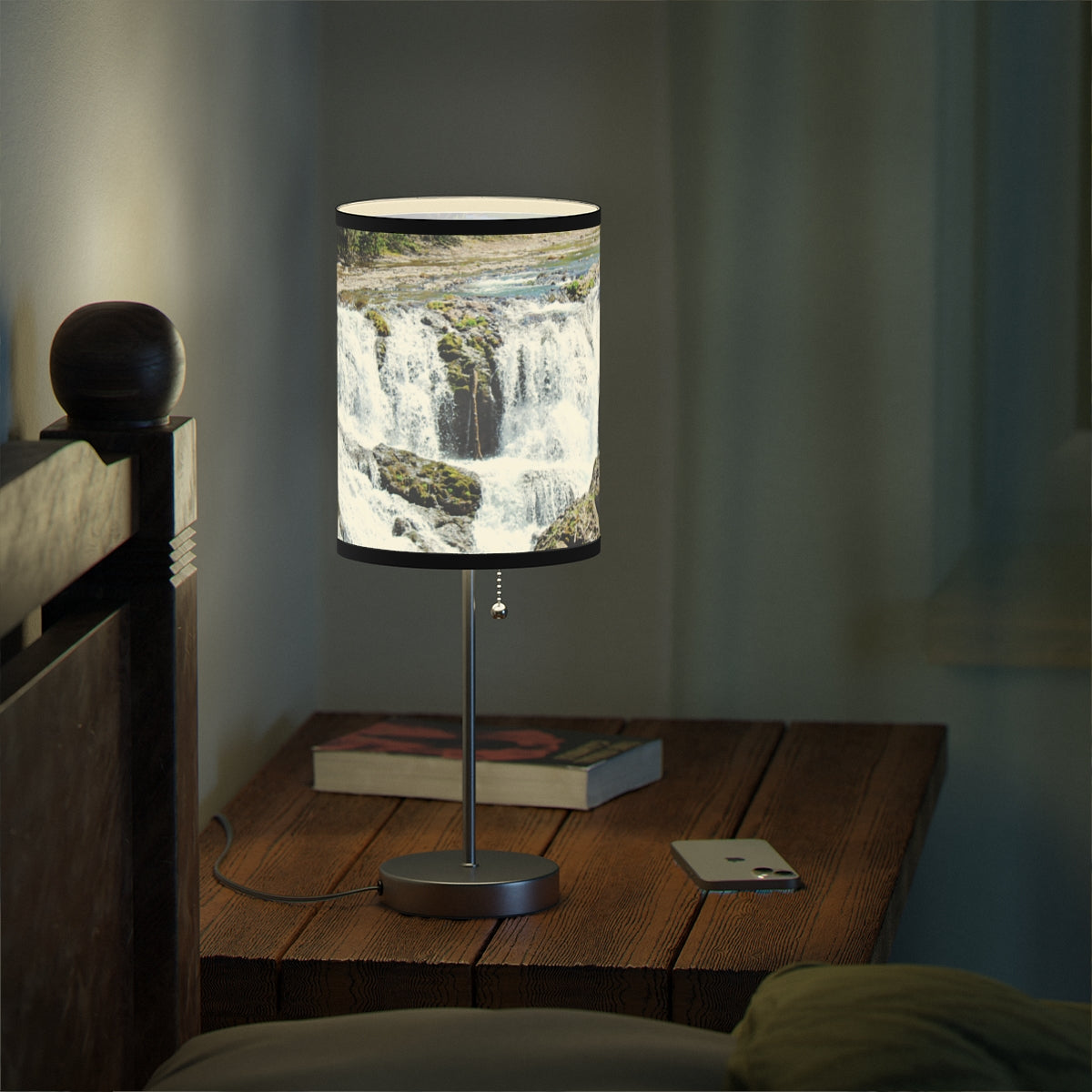 Illuminated Waterfall Scene Table Lamp for Home Decor