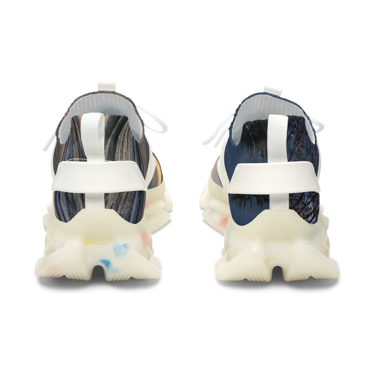 Unique Designer Statement Sole Sneakers with Artistic Patterns