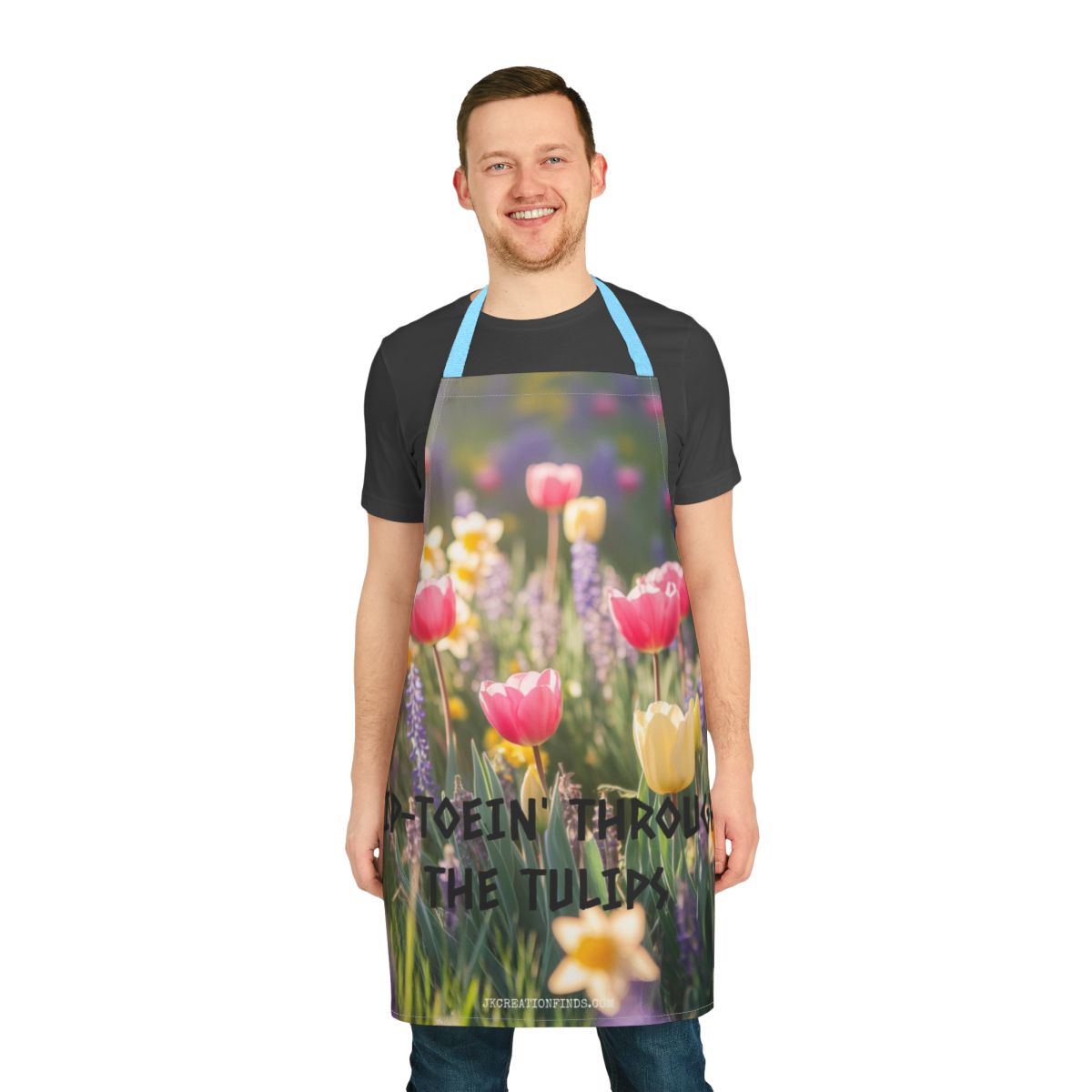 Colorful Floral Garden Design Toe'in Through The Tulips Apron