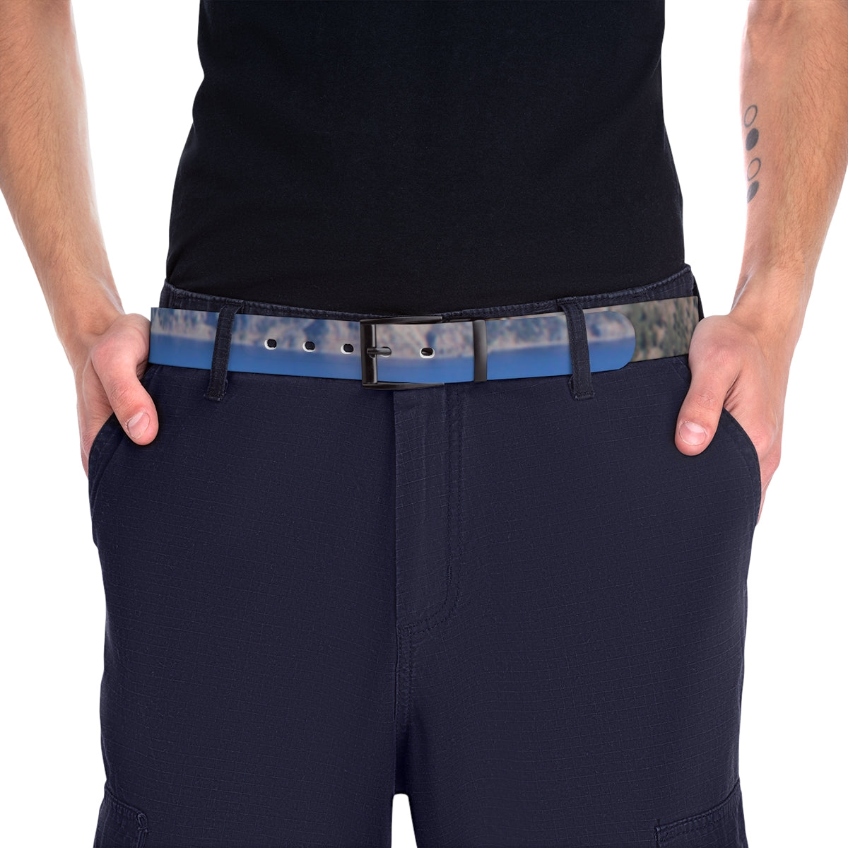 Stylish Multi-Color Patterned Casual Belt for Men