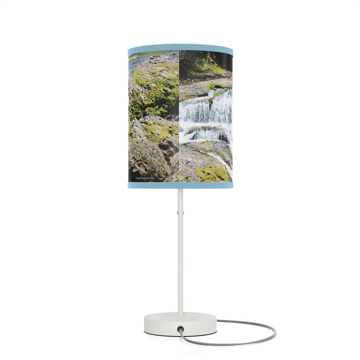 Beautiful Waterfall and Moss Scenic Table Lamp