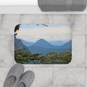 Scenic Mountain View Bath Mat for Relaxing Bathroom