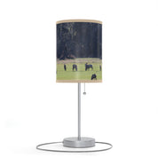 Scenic Wildlife Lamp with Bison Herd Print Design