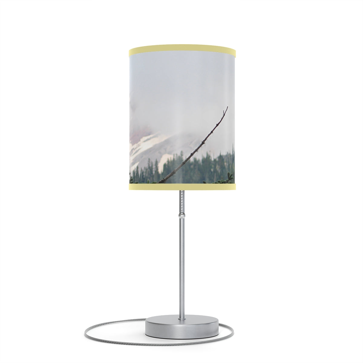 Misty Mountain Scene Accent Table Lamp