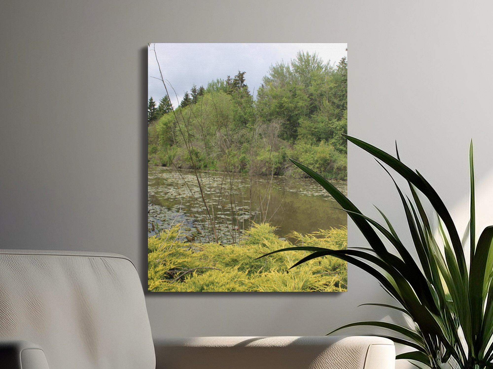 Tranquil Lake and Forest Scene Wall Art product
