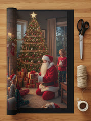 Santa Claus Giving Presents Christmas Wrapping Paper