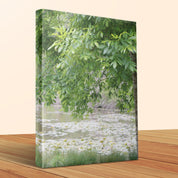 Serene Waterside View With Lush Greenery Canvas product type