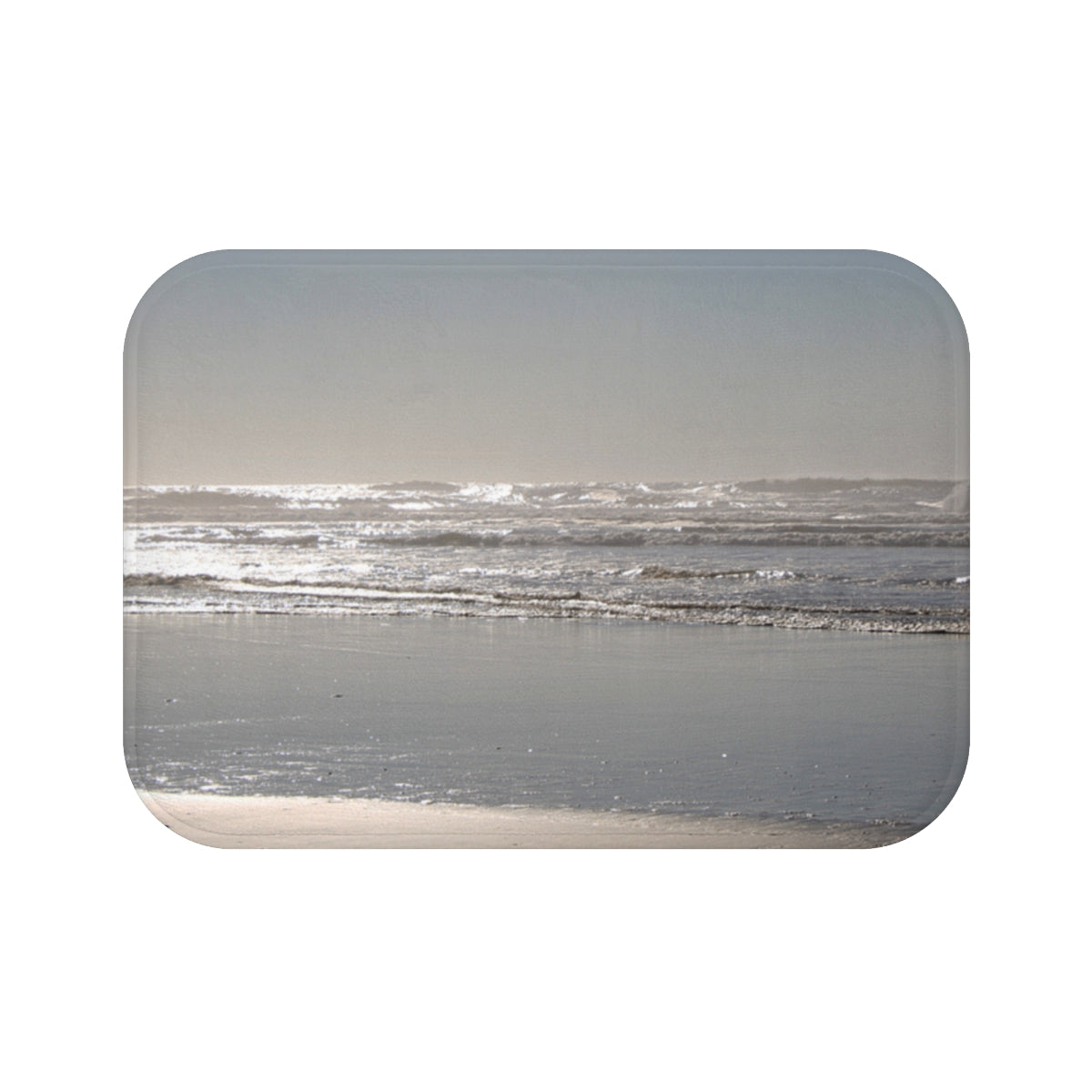 Serene Coastal Waves Reflecting Bathtub Mat
