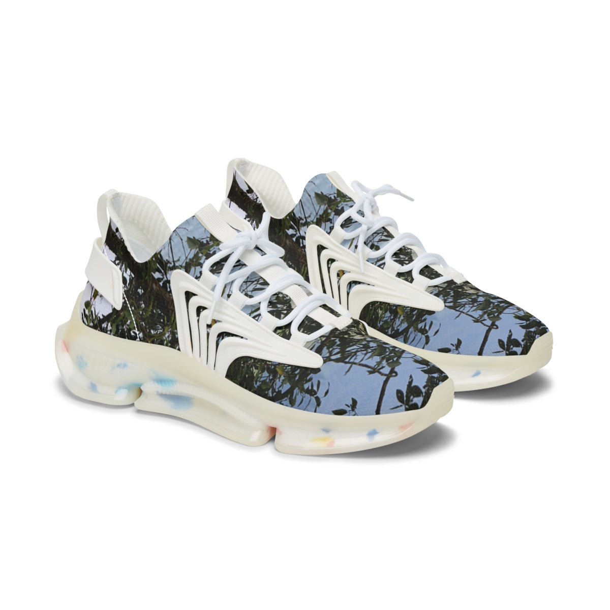 Vibrant Athletic Sneakers with Unique Artistic Design