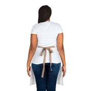Stylish Waist Tie Back White Apron for Women