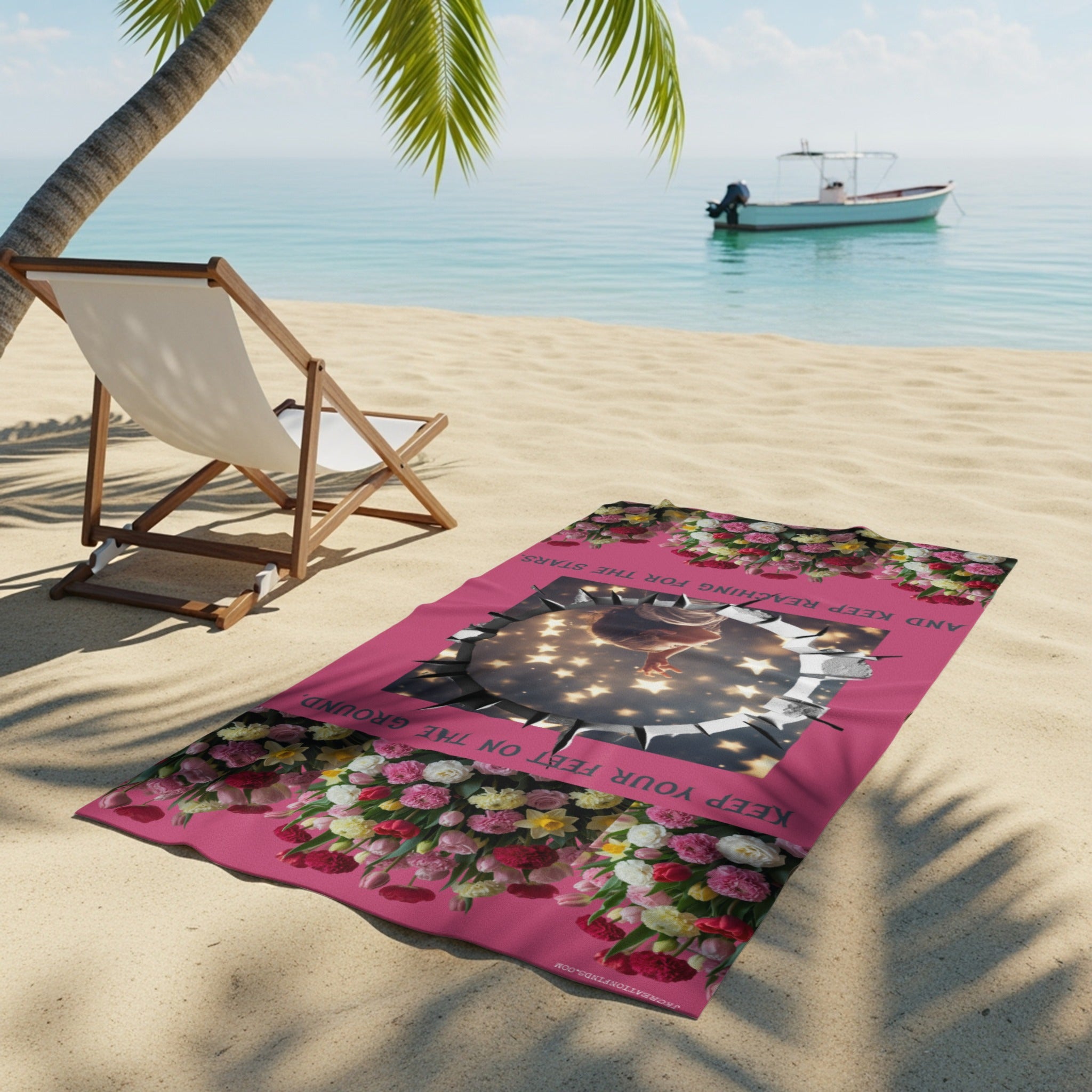 Keep Your Feet on the Ground Floral Beach Towel product