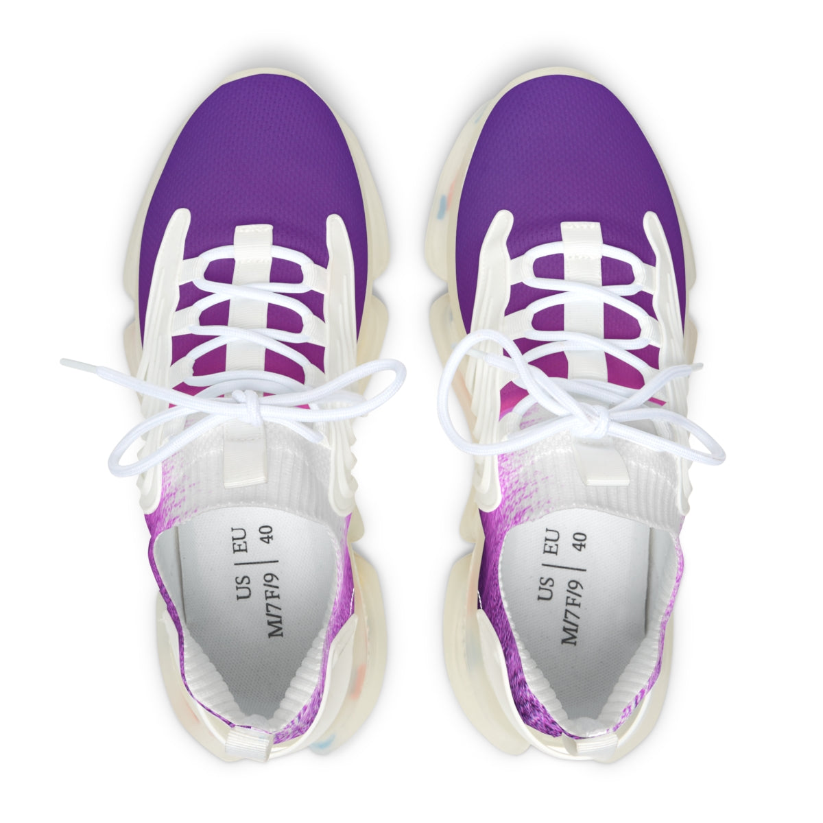 Stylish Purple and White Lace-Up Sneakers