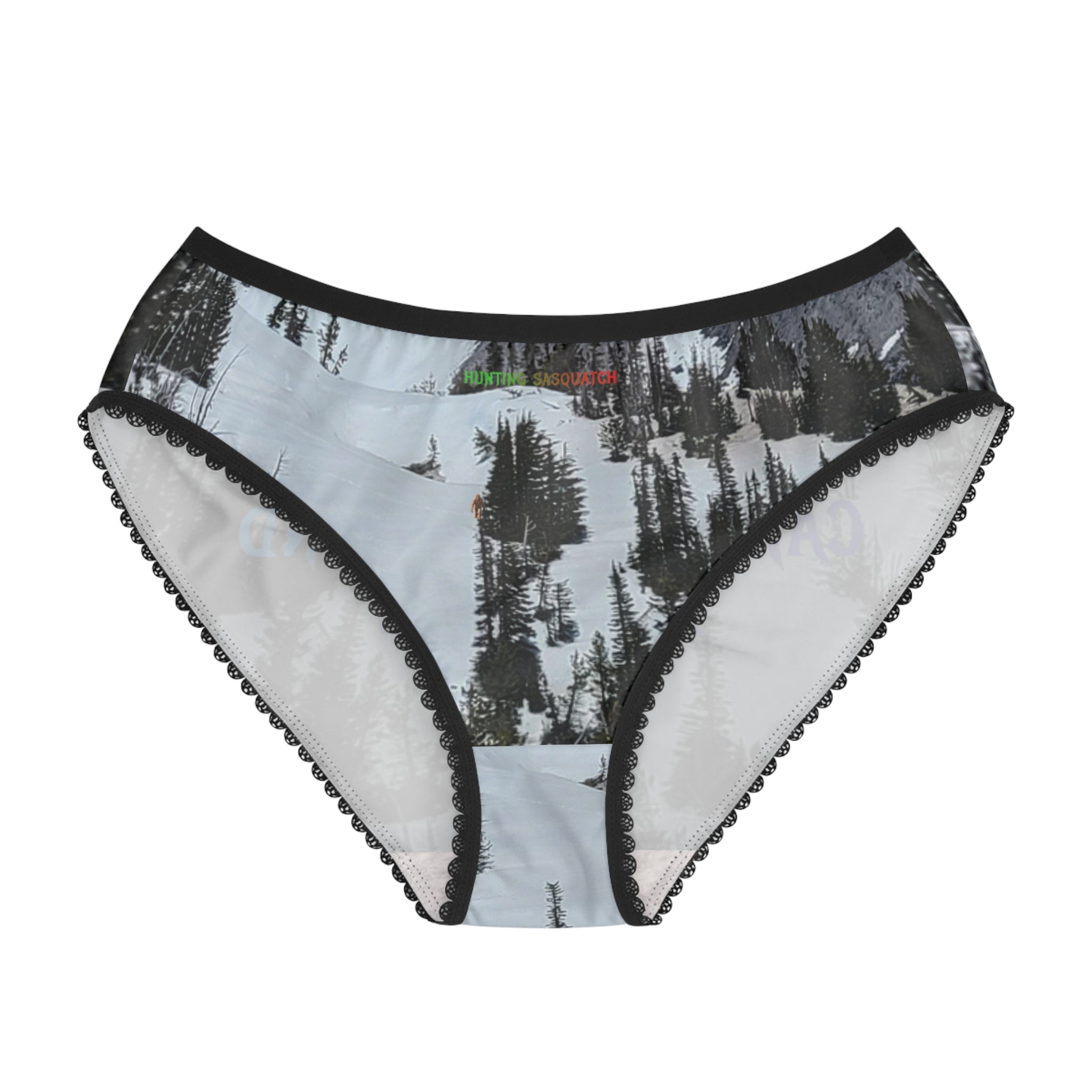 Snowy Mountainside Skiing Scene Print Underwear product