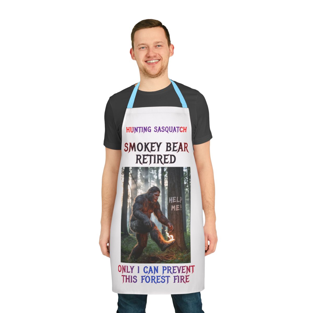 Smokey Bear Retired Hunting Sasquatch Apron